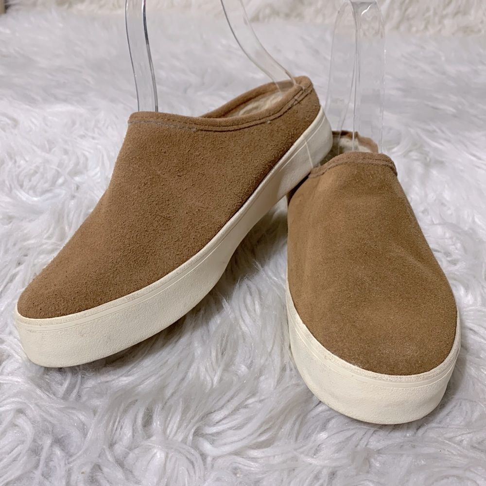 STAHEEKUM suede mule faux shearling lining rubber outsoles women’s size 6